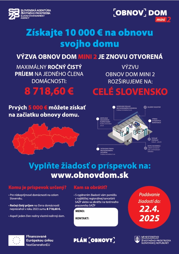 Obnov dom – výzva otvorená